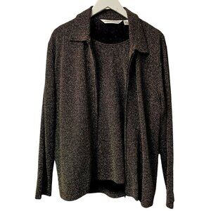 Drapers & Damons Gold Metallic Jacket & Tank Set Large Womens Special Occasion S